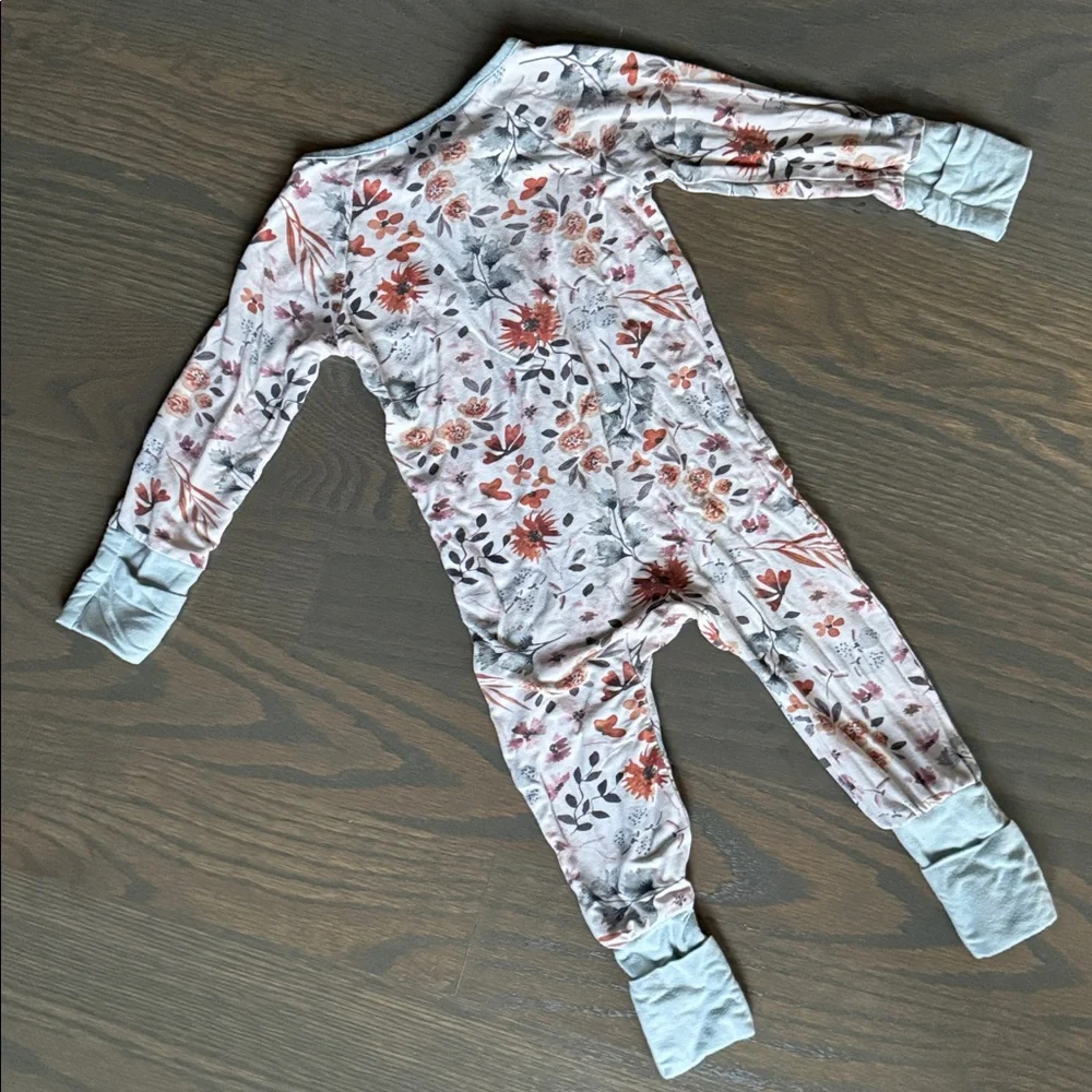 Caden Lane Bamboo Floral Convertible Zip Romper Baby 3-6M